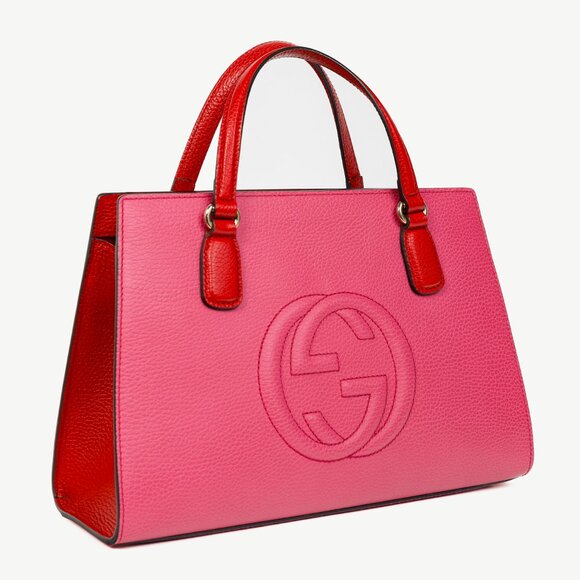 Gucci Medium Soho New Rosette & Hibiscus GG Leather Top Handle Tote - Picture 2 of 14
